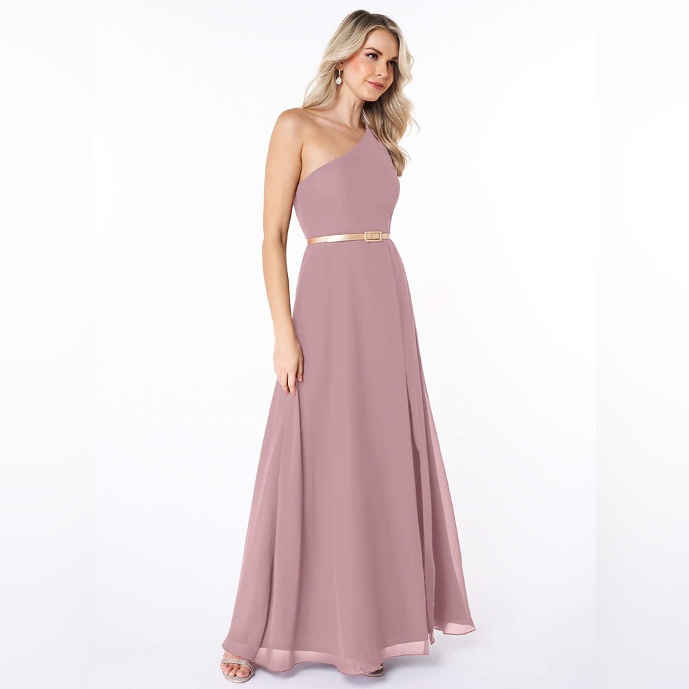 NWT Azazie Lanaea One Shoulder Chiffon Dress | Size: 4